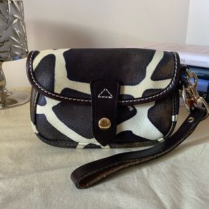 Dooney & Bourke Giraffe Wristlet (rare orange emblem)